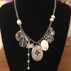 Silpada Sterling Pearl CZ MOP Enchanted Necklace
